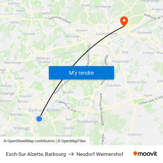 Esch-Sur-Alzette, Barbourg to Neudorf Weimershof map