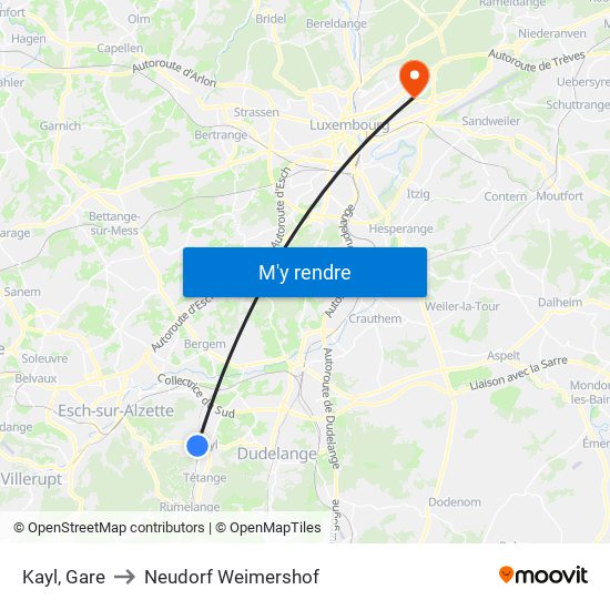 Kayl, Gare to Neudorf Weimershof map