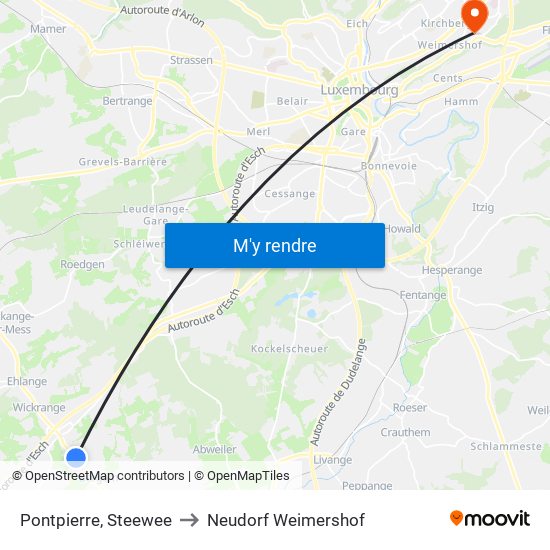 Pontpierre, Steewee to Neudorf Weimershof map