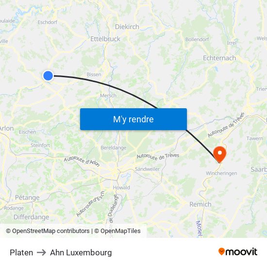 Platen to Ahn Luxembourg map
