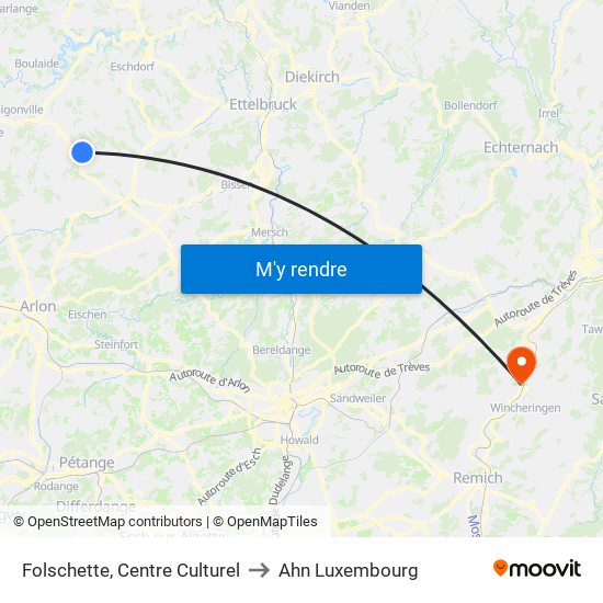 Folschette, Centre Culturel to Ahn Luxembourg map