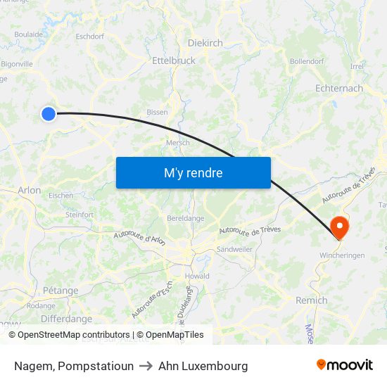 Nagem, Pompstatioun to Ahn Luxembourg map