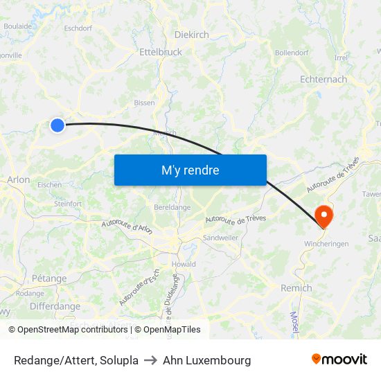 Redange/Attert, Solupla to Ahn Luxembourg map