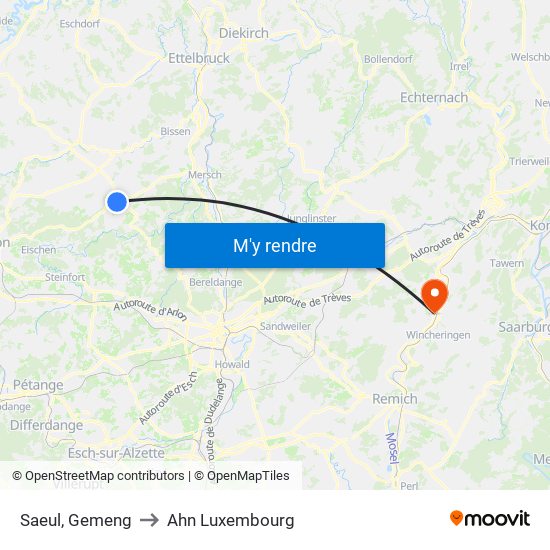 Saeul, Gemeng to Ahn Luxembourg map