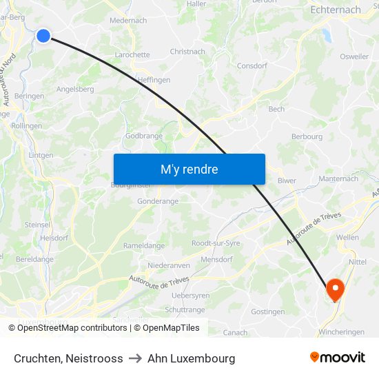 Cruchten, Neistrooss to Ahn Luxembourg map