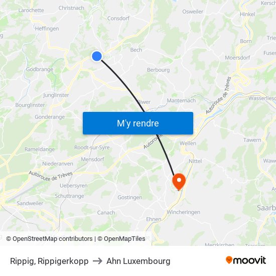 Rippig, Rippigerkopp to Ahn Luxembourg map
