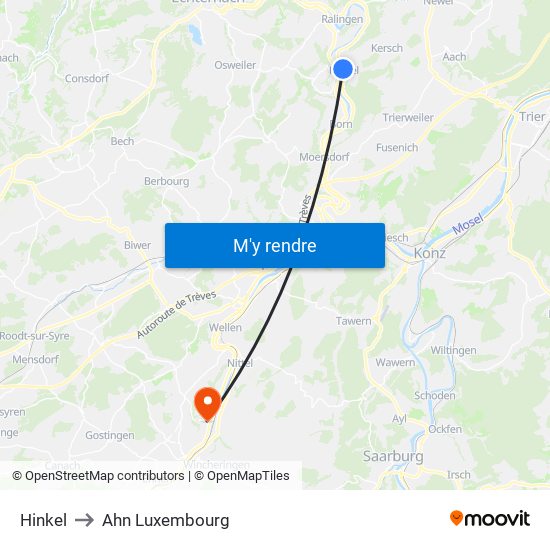 Hinkel to Ahn Luxembourg map