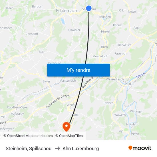 Steinheim, Spillschoul to Ahn Luxembourg map