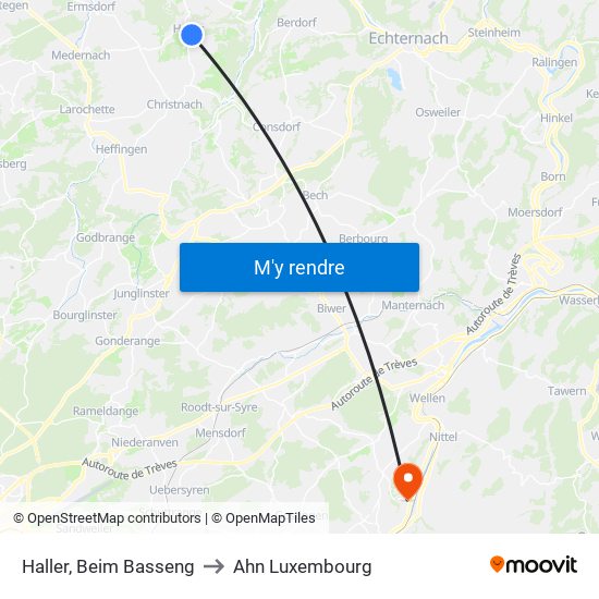 Haller, Beim Basseng to Ahn Luxembourg map