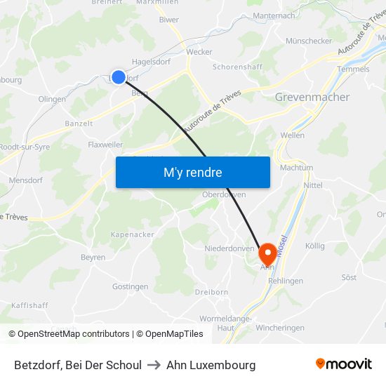 Betzdorf, Bei Der Schoul to Ahn Luxembourg map