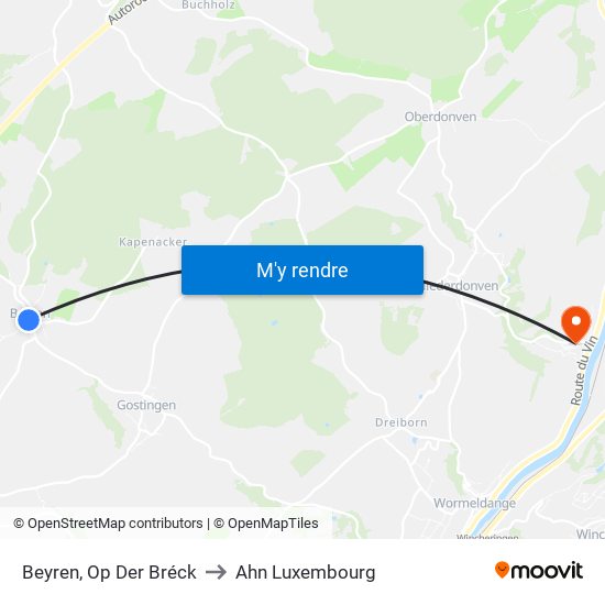 Beyren, Op Der Bréck to Ahn Luxembourg map