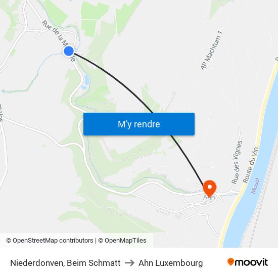 Niederdonven, Beim Schmatt to Ahn Luxembourg map