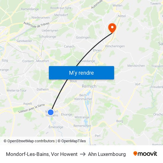 Mondorf-Les-Bains, Vor Howent to Ahn Luxembourg map