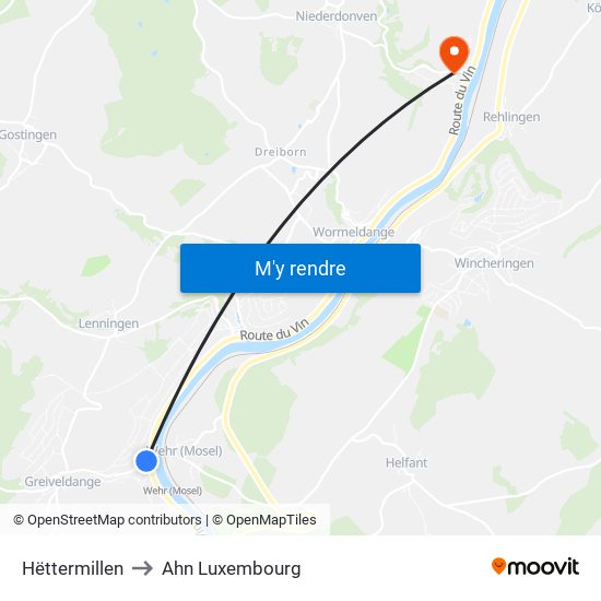 Hëttermillen to Ahn Luxembourg map