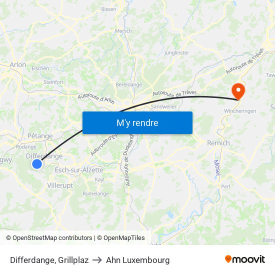 Differdange, Grillplaz to Ahn Luxembourg map