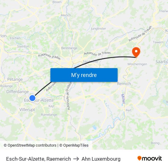 Esch-Sur-Alzette, Raemerich to Ahn Luxembourg map