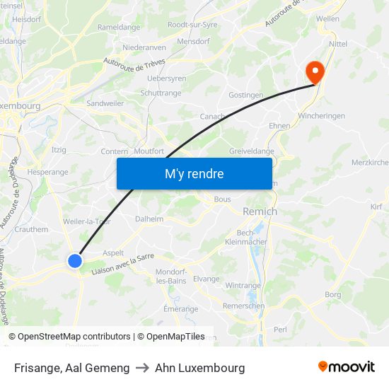 Frisange, Aal Gemeng to Ahn Luxembourg map