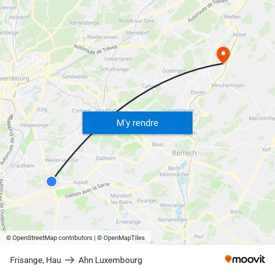 Frisange, Hau to Ahn Luxembourg map