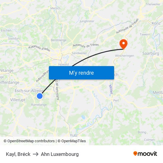 Kayl, Bréck to Ahn Luxembourg map