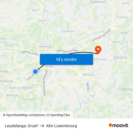 Leudelange, Gruef to Ahn Luxembourg map