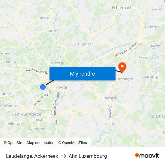 Leudelange, Ackerheek to Ahn Luxembourg map