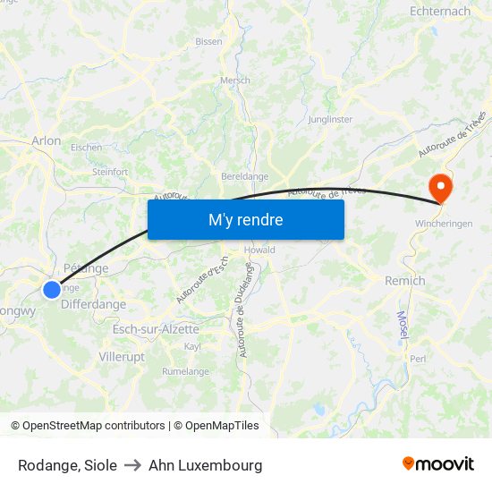 Rodange, Siole to Ahn Luxembourg map