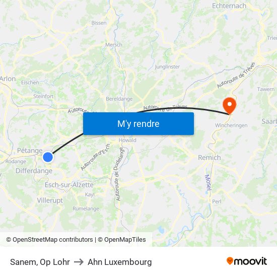 Sanem, Op Lohr to Ahn Luxembourg map