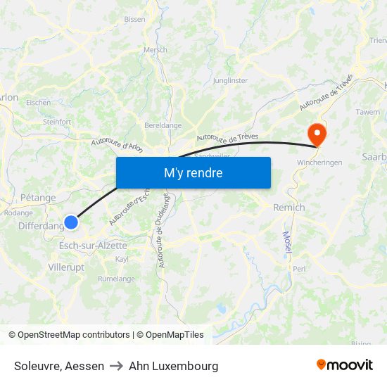 Soleuvre, Aessen to Ahn Luxembourg map