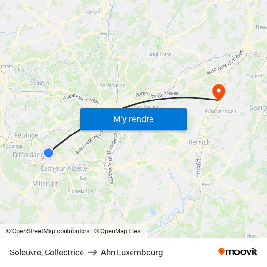 Soleuvre, Collectrice to Ahn Luxembourg map