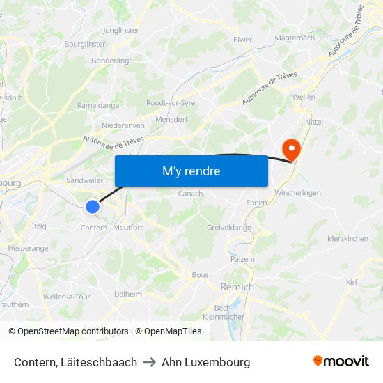 Contern, Läiteschbaach to Ahn Luxembourg map