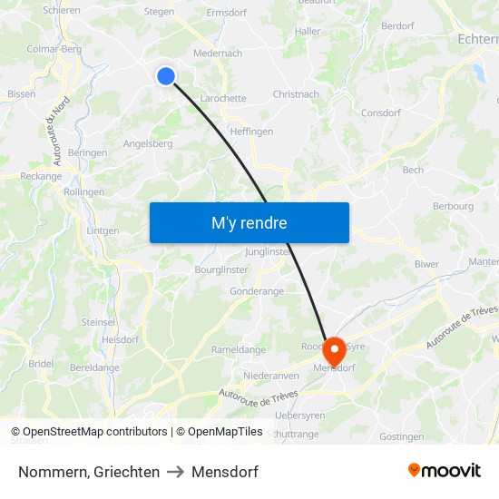 Nommern, Griechten to Mensdorf map