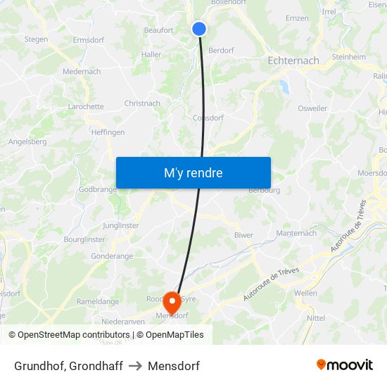 Grundhof, Grondhaff to Mensdorf map