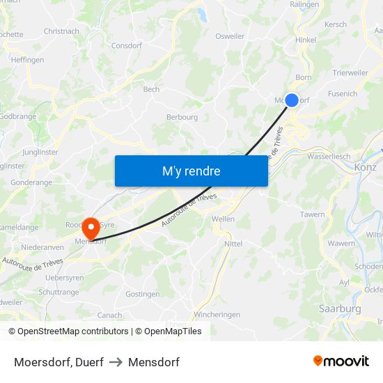 Moersdorf, Duerf to Mensdorf map