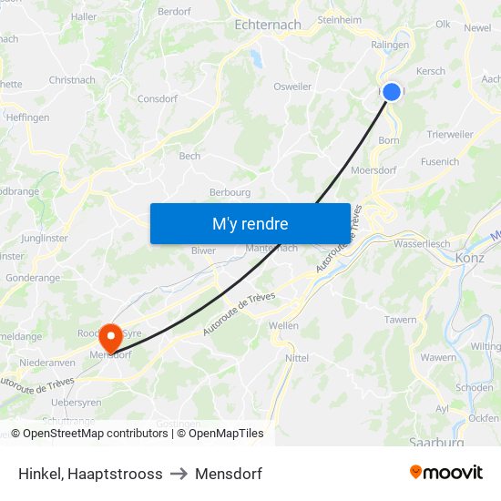 Hinkel, Haaptstrooss to Mensdorf map