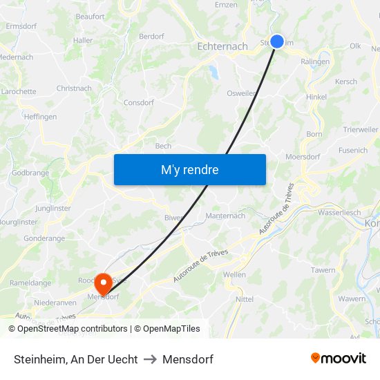 Steinheim, An Der Uecht to Mensdorf map