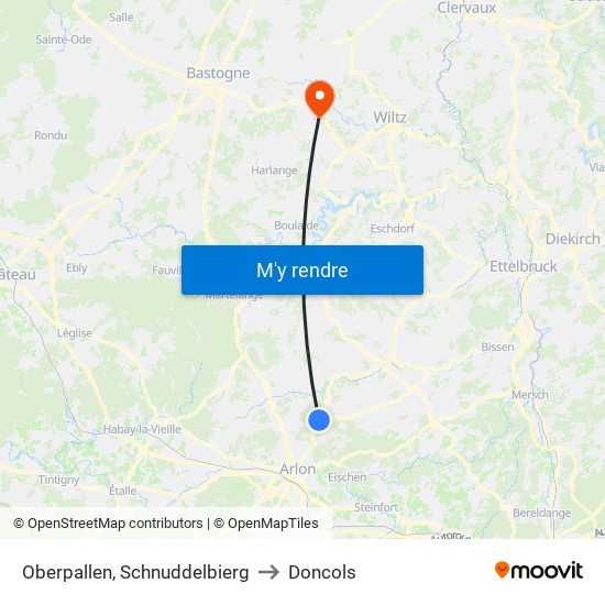 Oberpallen, Schnuddelbierg to Doncols map