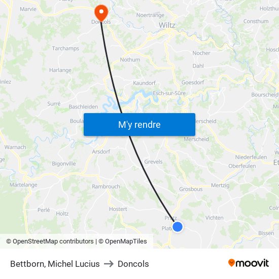 Bettborn, Michel Lucius to Doncols map