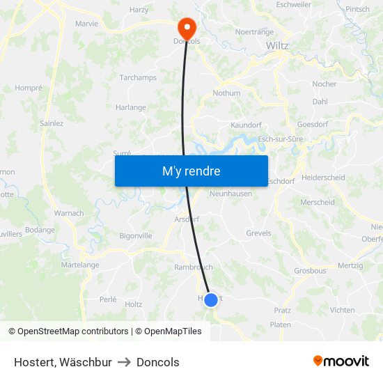 Hostert, Wäschbur to Doncols map