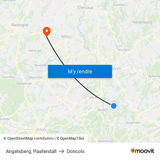 Angelsberg, Paafendall to Doncols map