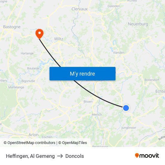 Heffingen, Al Gemeng to Doncols map