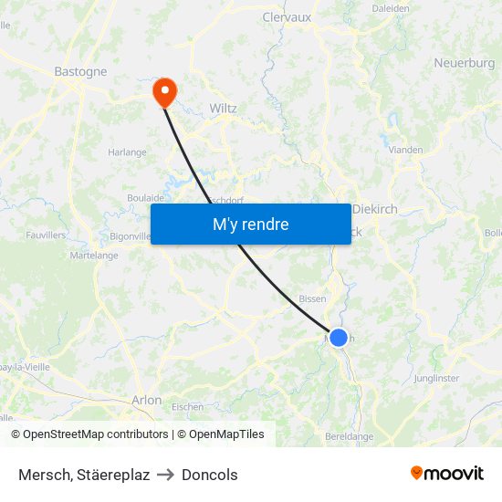 Mersch, Stäereplaz to Doncols map