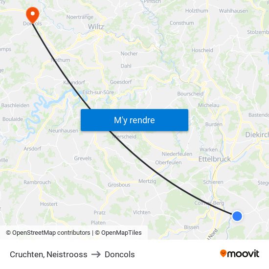 Cruchten, Neistrooss to Doncols map
