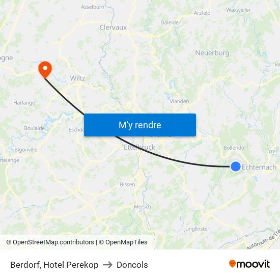 Berdorf, Hotel Perekop to Doncols map