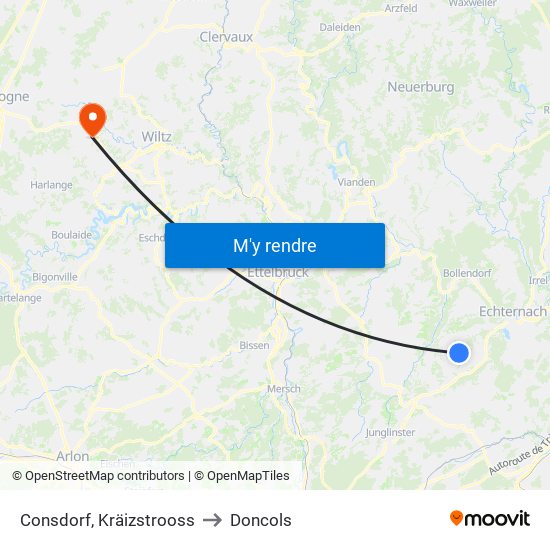 Consdorf, Kräizstrooss to Doncols map