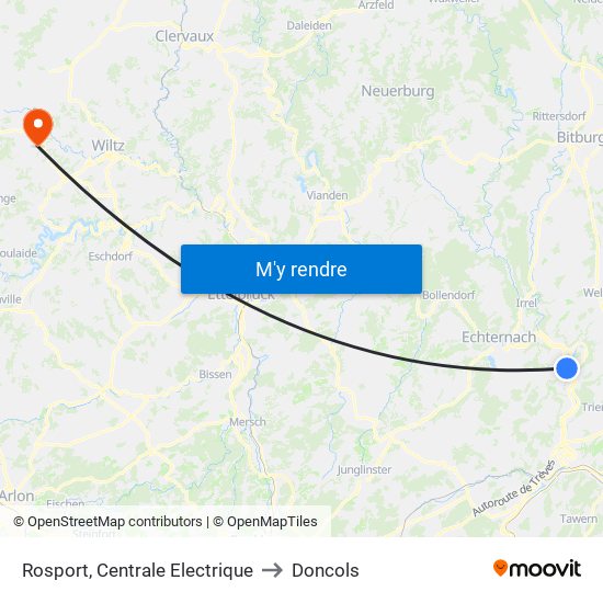 Rosport, Centrale Electrique to Doncols map