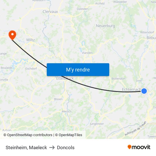 Steinheim, Maeleck to Doncols map