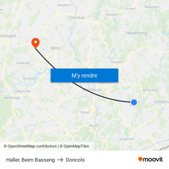 Haller, Beim Basseng to Doncols map