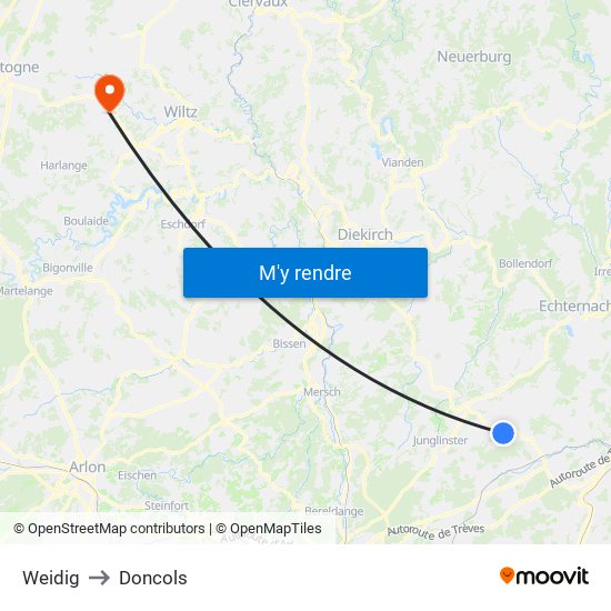 Weidig to Doncols map