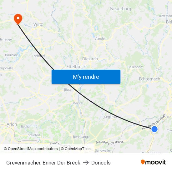 Grevenmacher, Enner Der Bréck to Doncols map