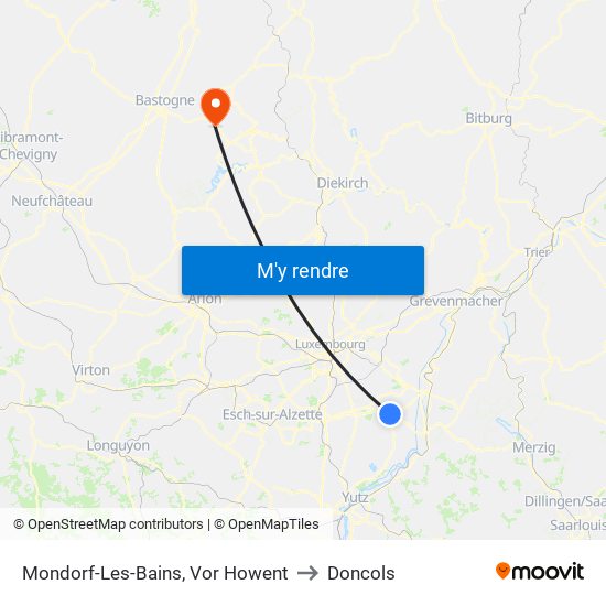 Mondorf-Les-Bains, Vor Howent to Doncols map